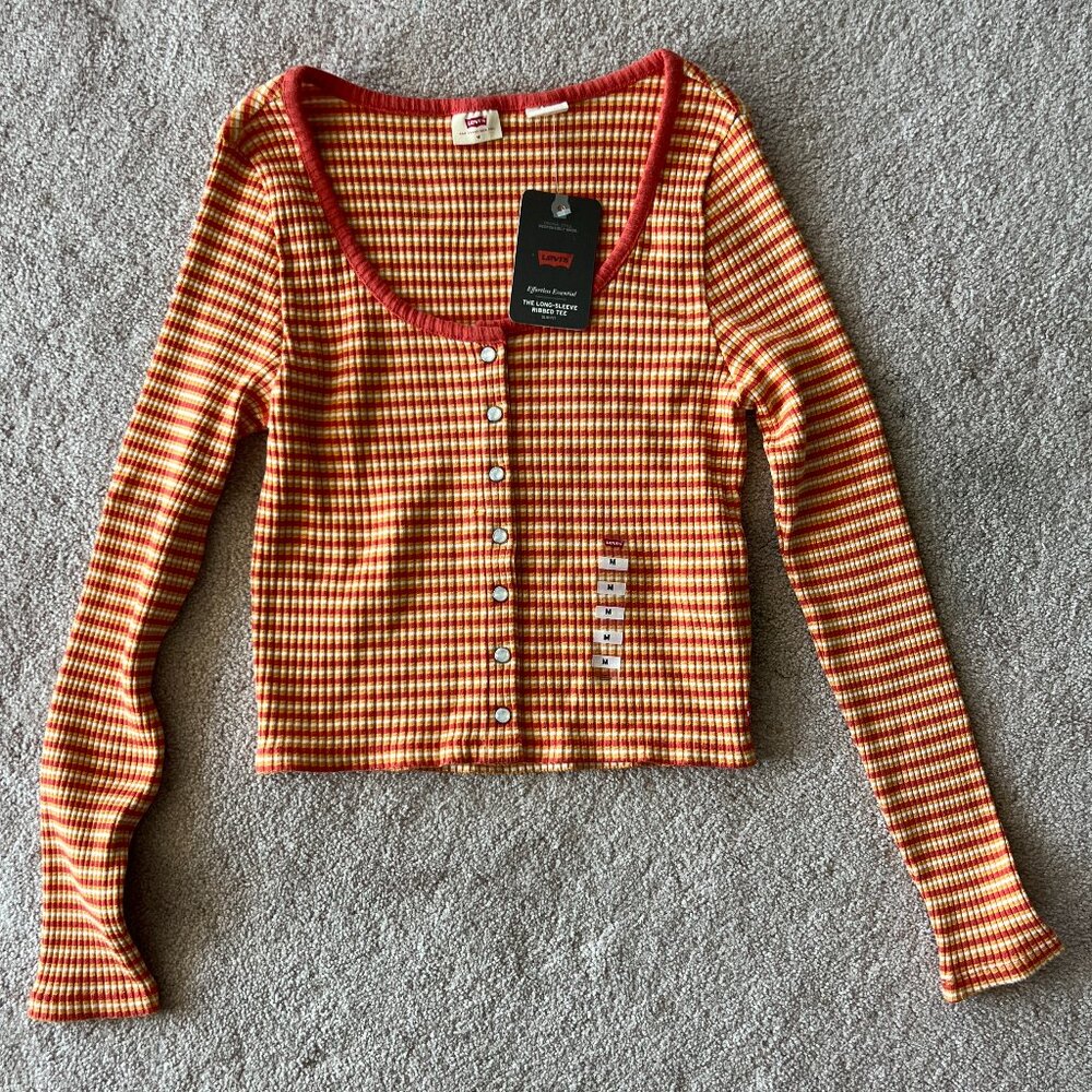 Levi's Womens Long Sleeve Crop Top NWT Size M